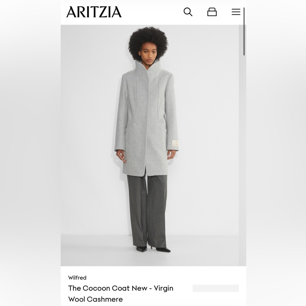 Aritzia Light Gray The Cocoon Coat